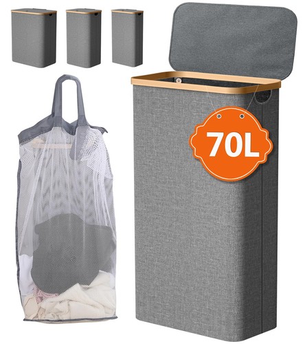 Laundry basket with lid 70l - basket,