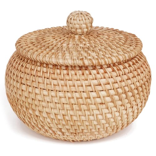 Rattan storage basket with - rattan,