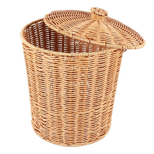 Braided basket rubbish bin - basket,