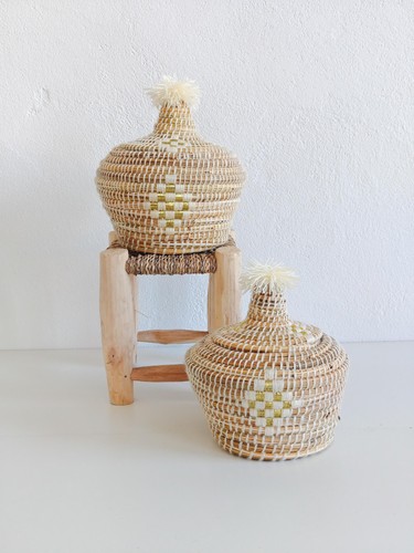 Large basket with lid round - large, lid,