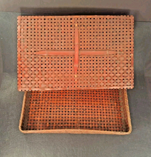 Japanese bamboo kimono basket - japanese,
