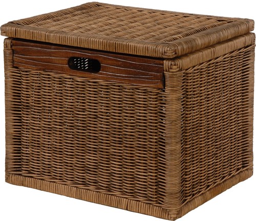 Basket with lid rattan woven - basket,